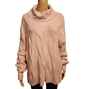 Cambridge Dry Goods Pink Turtleneck Sweater SZ L